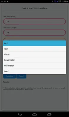 Floor & Wall Tiles Calculator android App screenshot 3