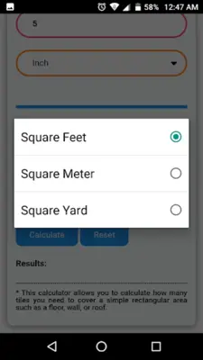 Floor & Wall Tiles Calculator android App screenshot 7